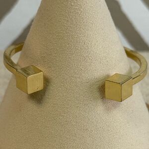 J Crew Gold Cube Open Cuff Bracelet